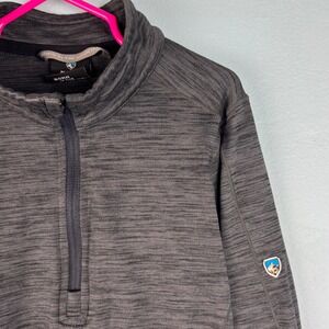 Kuhl Alloy 1/4 Zip Mid Layer Pullover Kids Boys S 7-8 Gray Long Sleeve Top Shirt